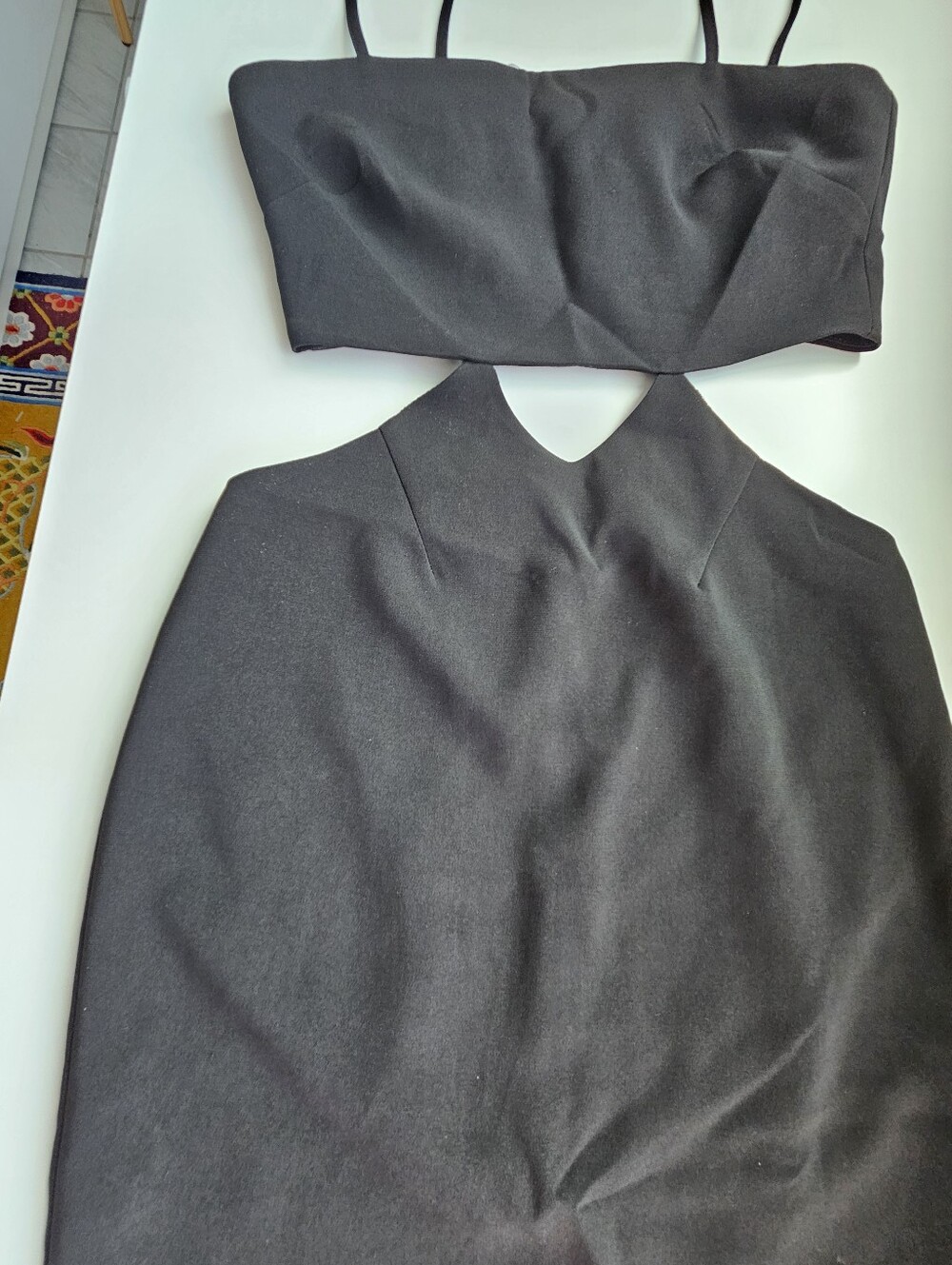 Vintage Intrigue Couture Black Cutout Low Waist Mid Length Dress Circa 1990 - Picture 6 of 16